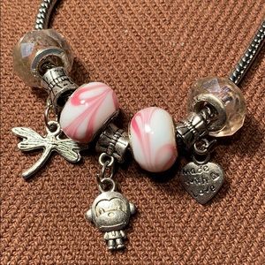 Murano/Sterling silver/cut glass/Celtic cross love